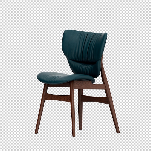 Isometric chair 3d isolated rendering