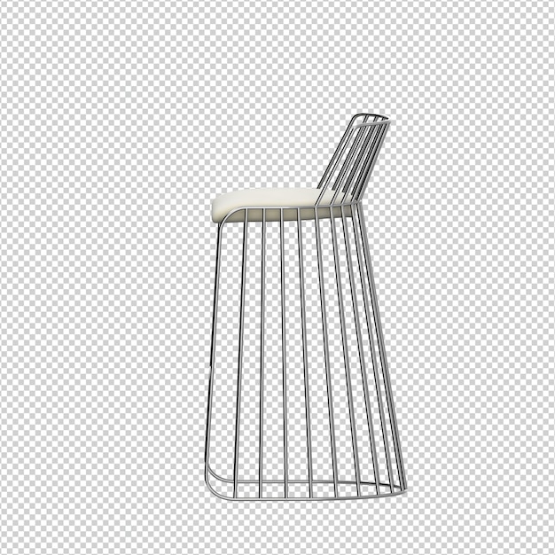 PSD isometric chair 3d isolated rendering