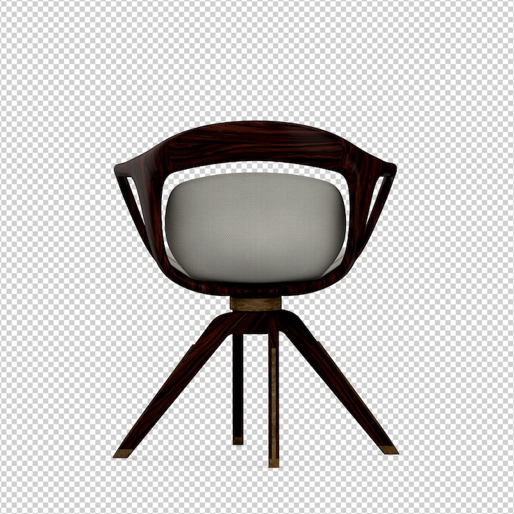 PSD isometric chair 3d isolated rendering