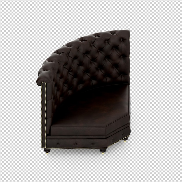 Isometric chair 3d isolated rendering