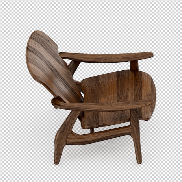 PSD isometric chair 3d isolated rendering