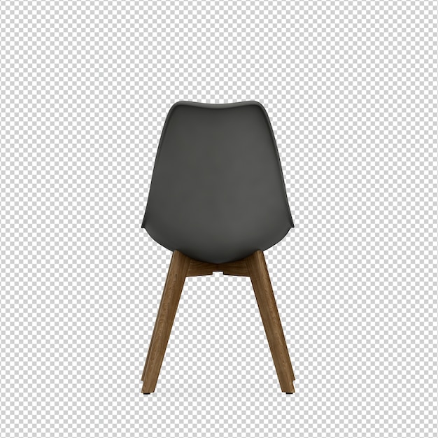 PSD isometric chair 3d isolated rendering