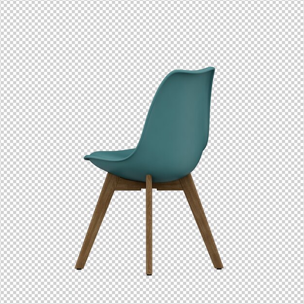 Isometric chair 3d isolated rendering