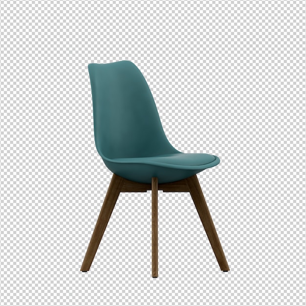 Isometric Chair 3D isolated rendering