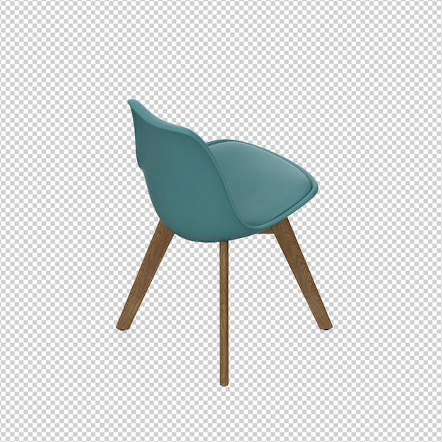 Isometric chair 3d isolated rendering