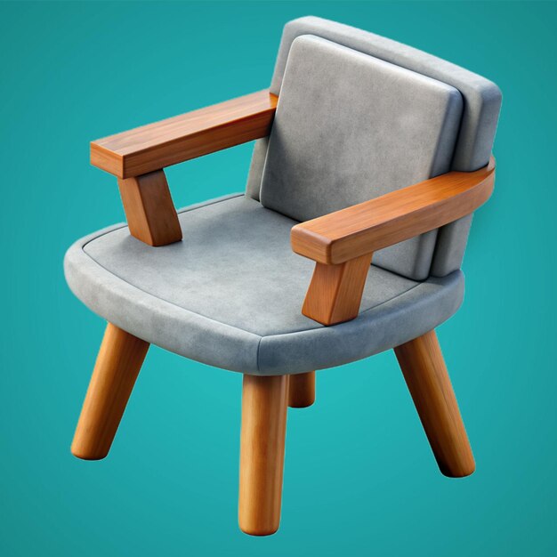 PSD isometric chair 3d isolated rendering