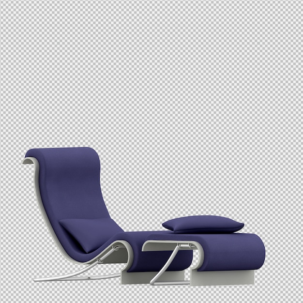 PSD isometric chair 3d render