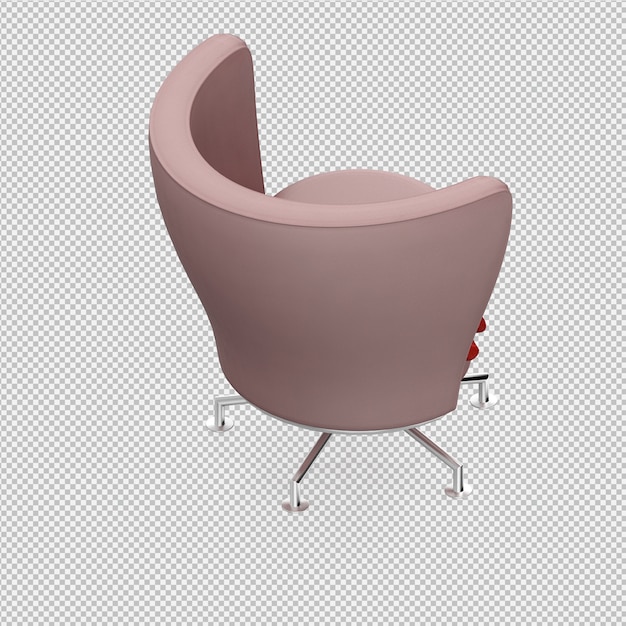 PSD isometric chair 3d render