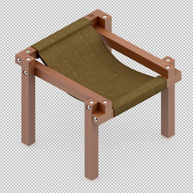 PSD isometric chair 3d render