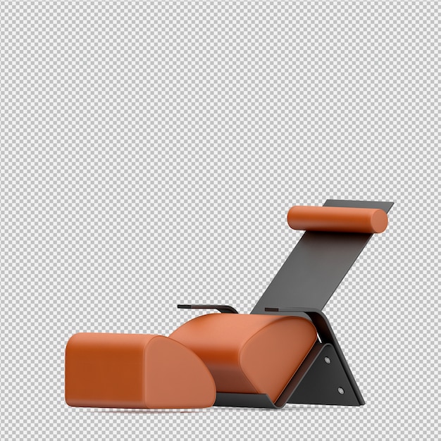 PSD isometric chair 3d render