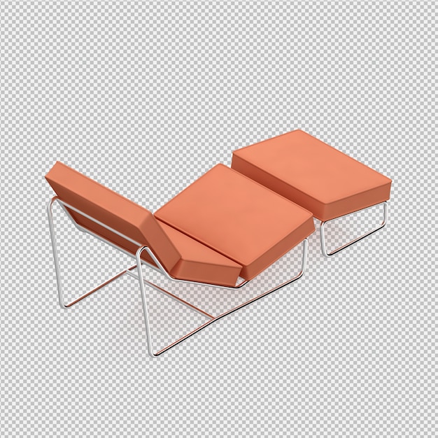 PSD isometric chair 3d render