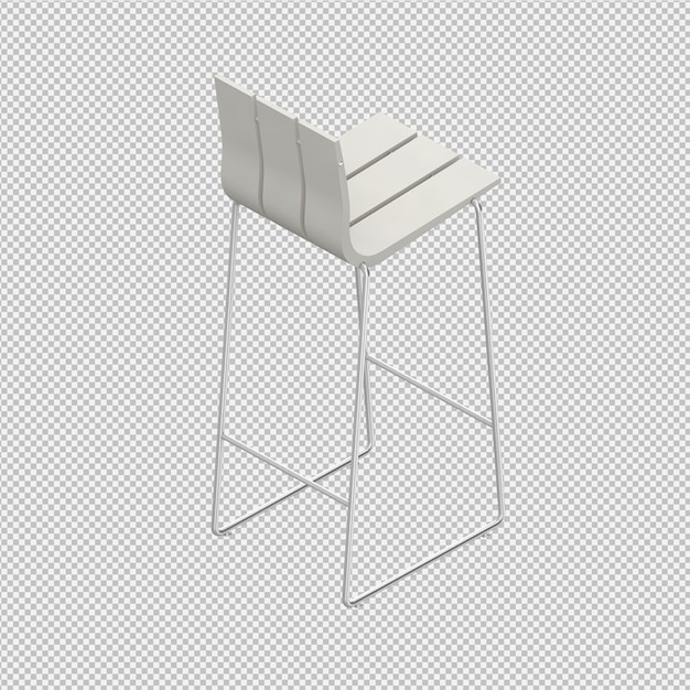 Isometric chair 3d render