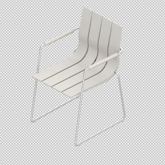 PSD isometric chair 3d render