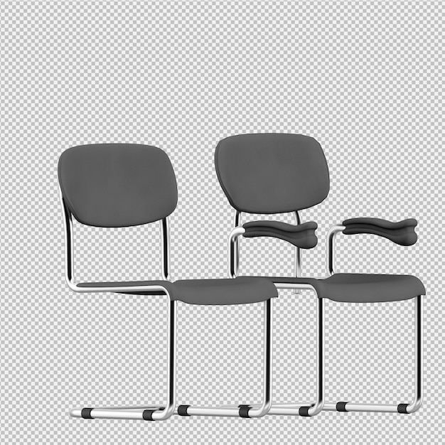 PSD isometric chair 3d render