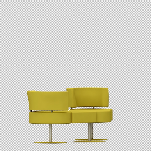 Isometric chair 3d render