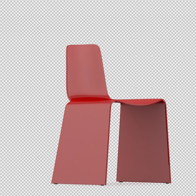 PSD isometric chair 3d render