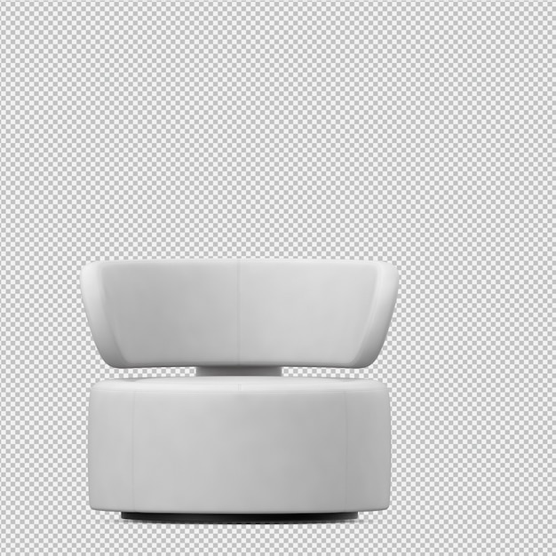 PSD isometric chair 3d render