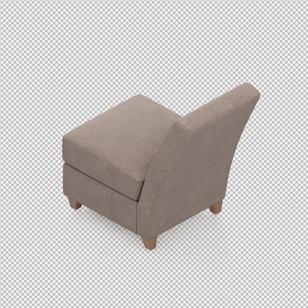 PSD isometric chair 3d render