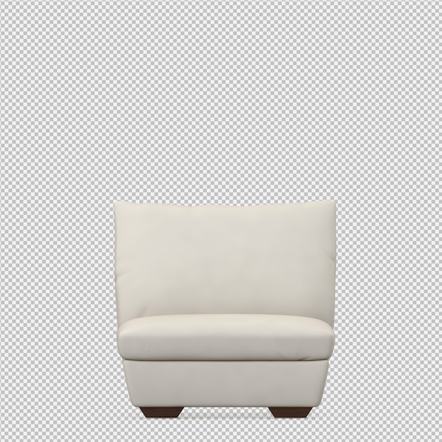 PSD isometric chair 3d render