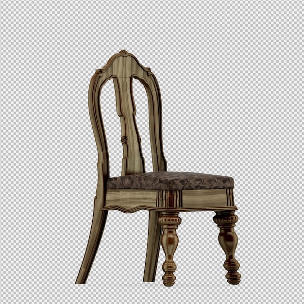 PSD isometric chair 3d render