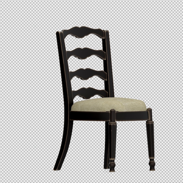 PSD isometric chair 3d render