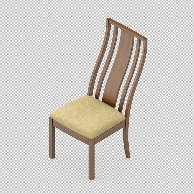 PSD isometric chair 3d render