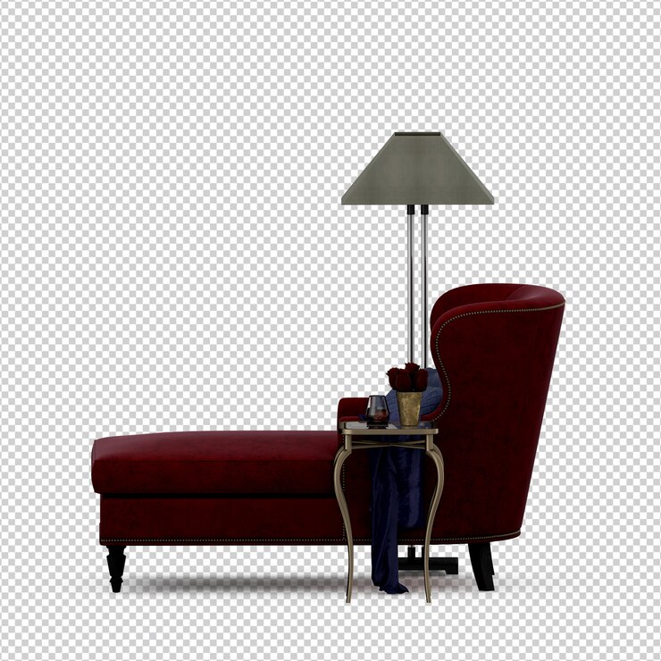 PSD isometric chaise longue 3d render