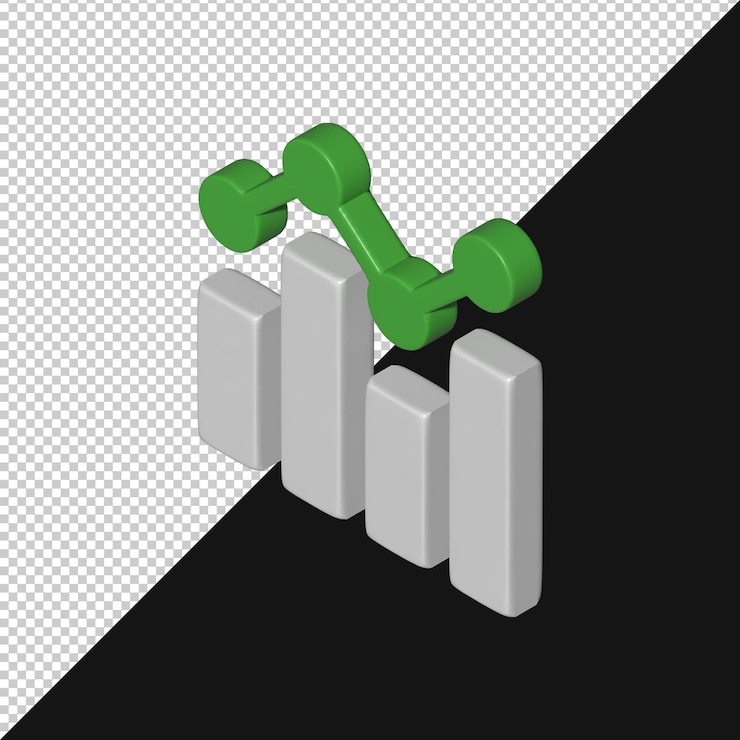 PSD isometric chart with decreasing trend
