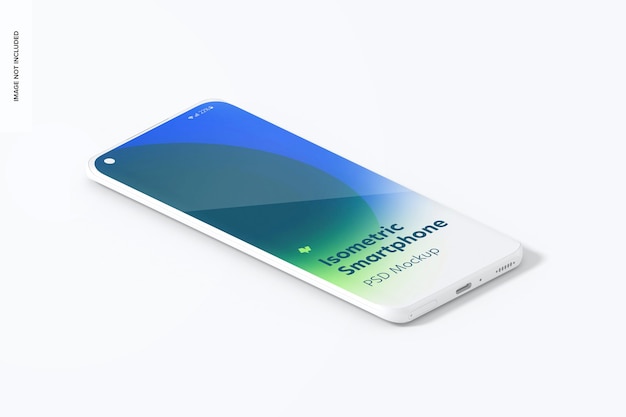 Isometric Clay Smartphone Mockup, Right View