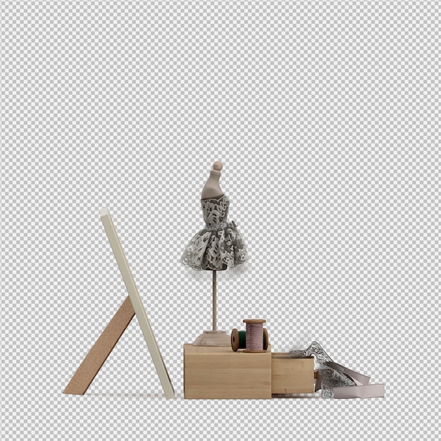 isometric cloth 3d isolated render