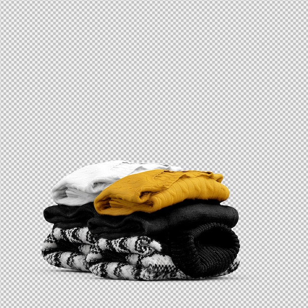 Isometric cloth 3d isolated render