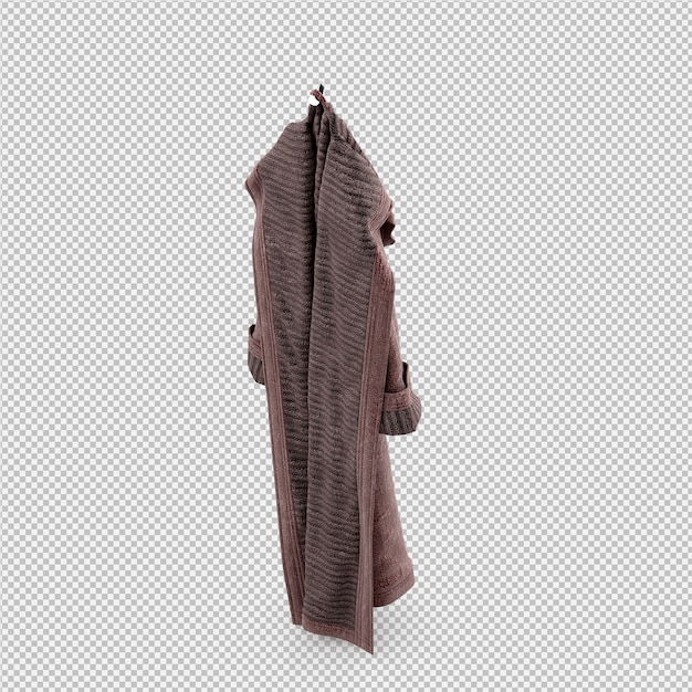 PSD isometric clothing as 3d isolated render