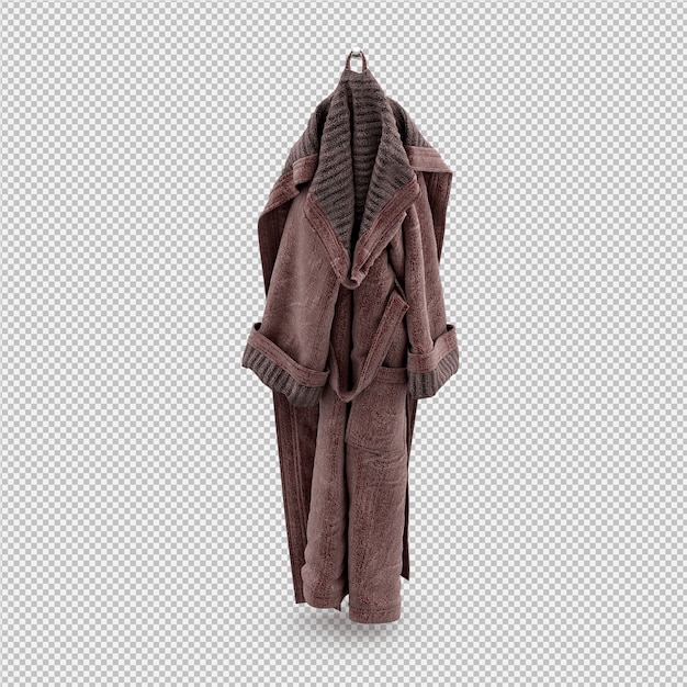 Isometric clothing as 3d isolated render