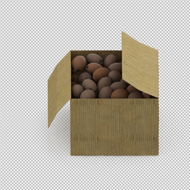 Isometric coconuts 3d render