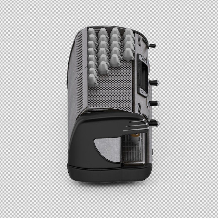 PSD isometric coffee machine 3d isolated render