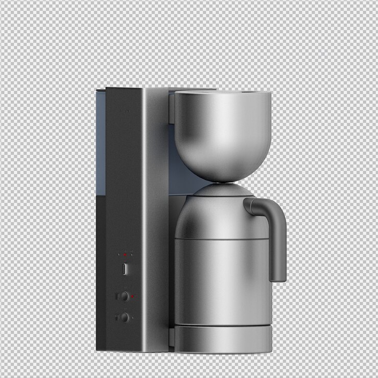 PSD isometric coffee machine 3d isolated rendering