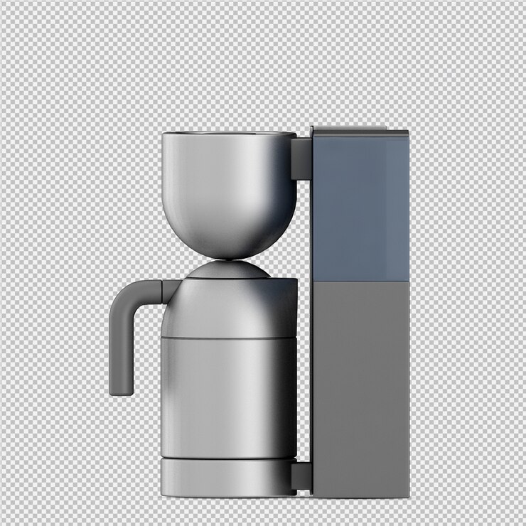 PSD isometric coffee machine 3d isolated rendering