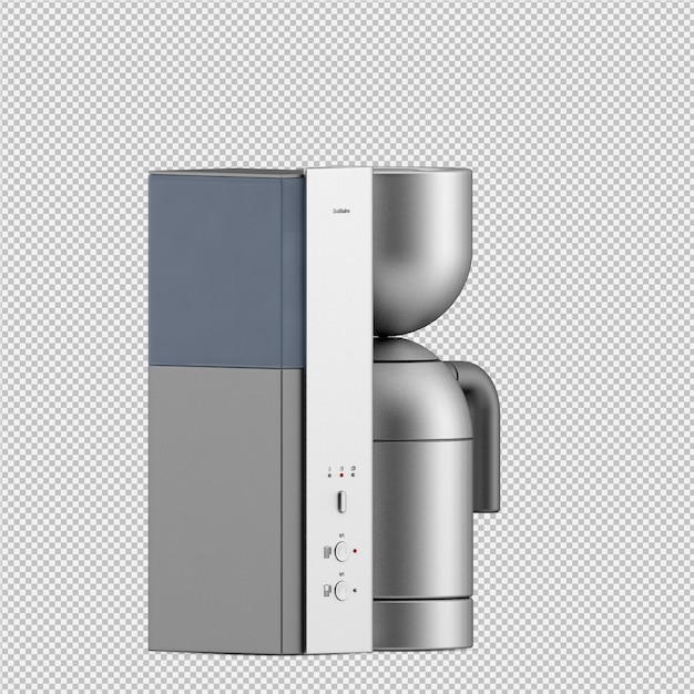 PSD isometric coffee machine 3d isolated rendering