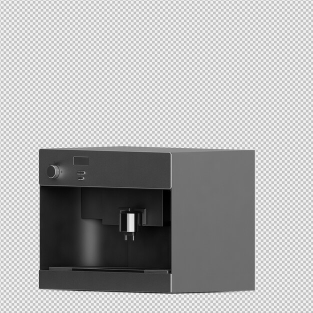 Isometric coffee machine 3d isolated rendering