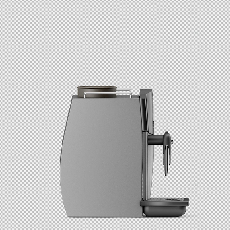 PSD isometric coffee machine 3d isolated rendering