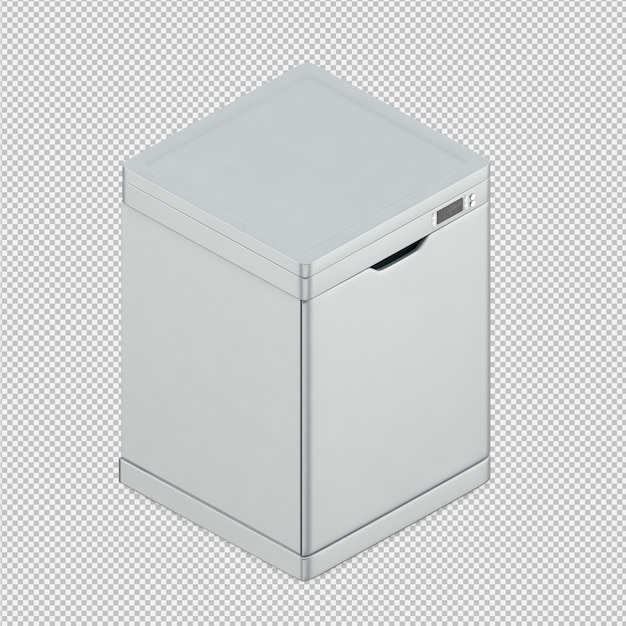 PSD isometric dishwasher 3d render