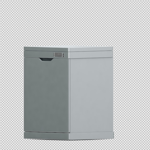 PSD isometric dishwasher 3d render