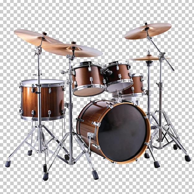 Isometric drum kit on transparent background