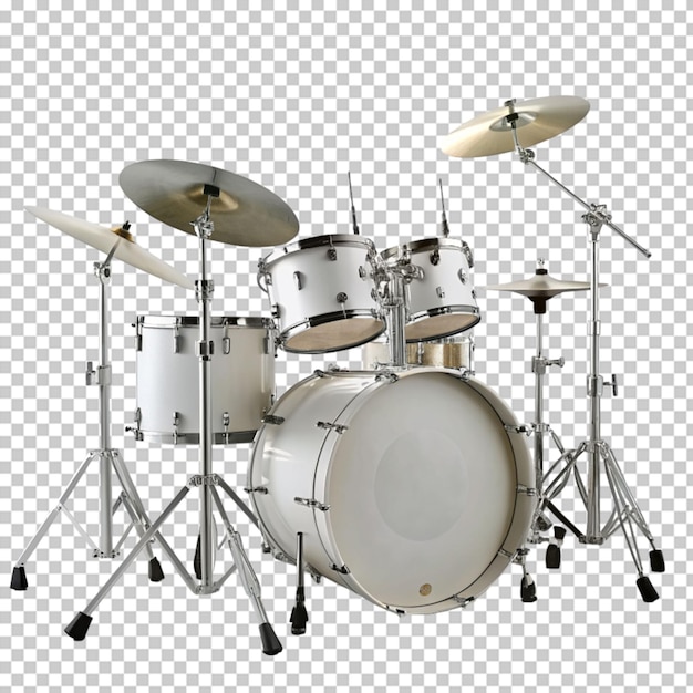 Isometric drum kit on transparent background