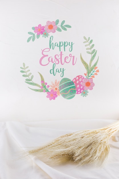 isometric easter mockup composition