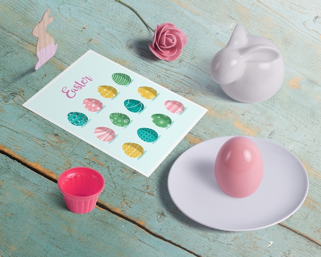 PSD isometric editable scene creator easter mockup