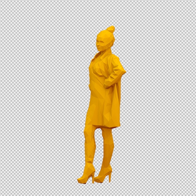 PSD 等尺性女性3 dレンダリング