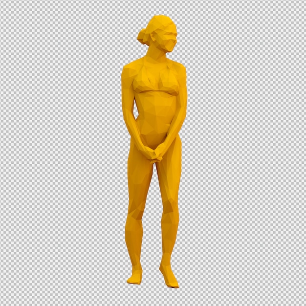 PSD 等尺性女性3 dレンダリング