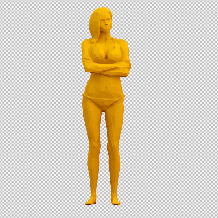 PSD изометрические женщины 3d визуализации