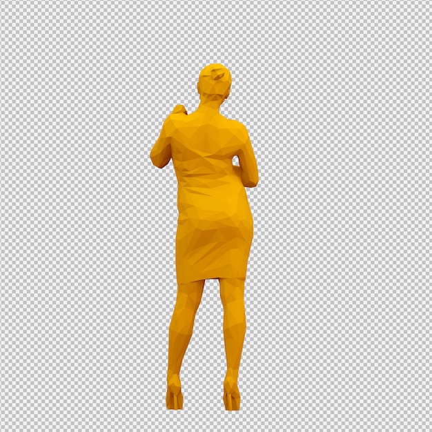 Isometric female 3d render